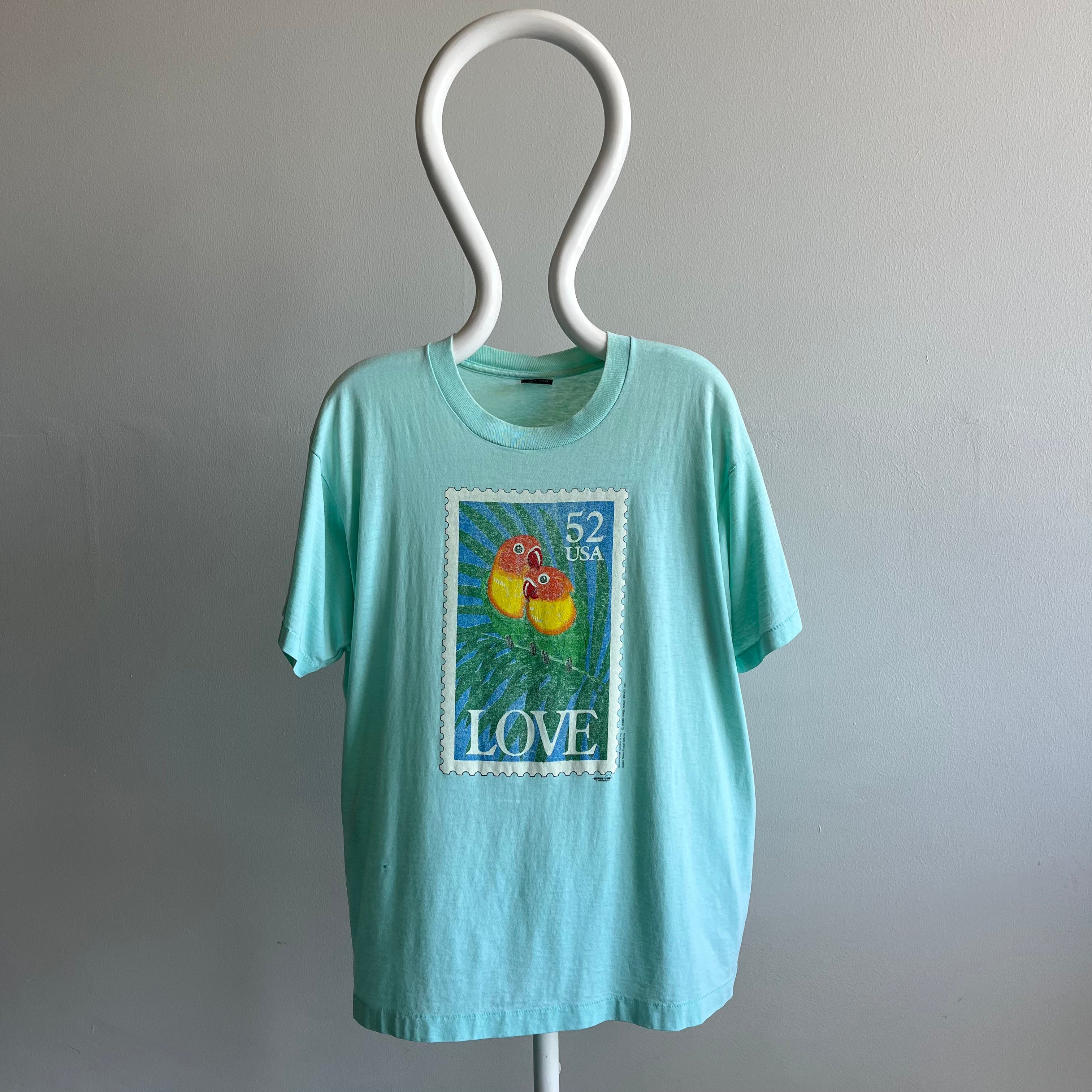 1991 USPS 52 Cent Stamp T-Shirt with a Parrot