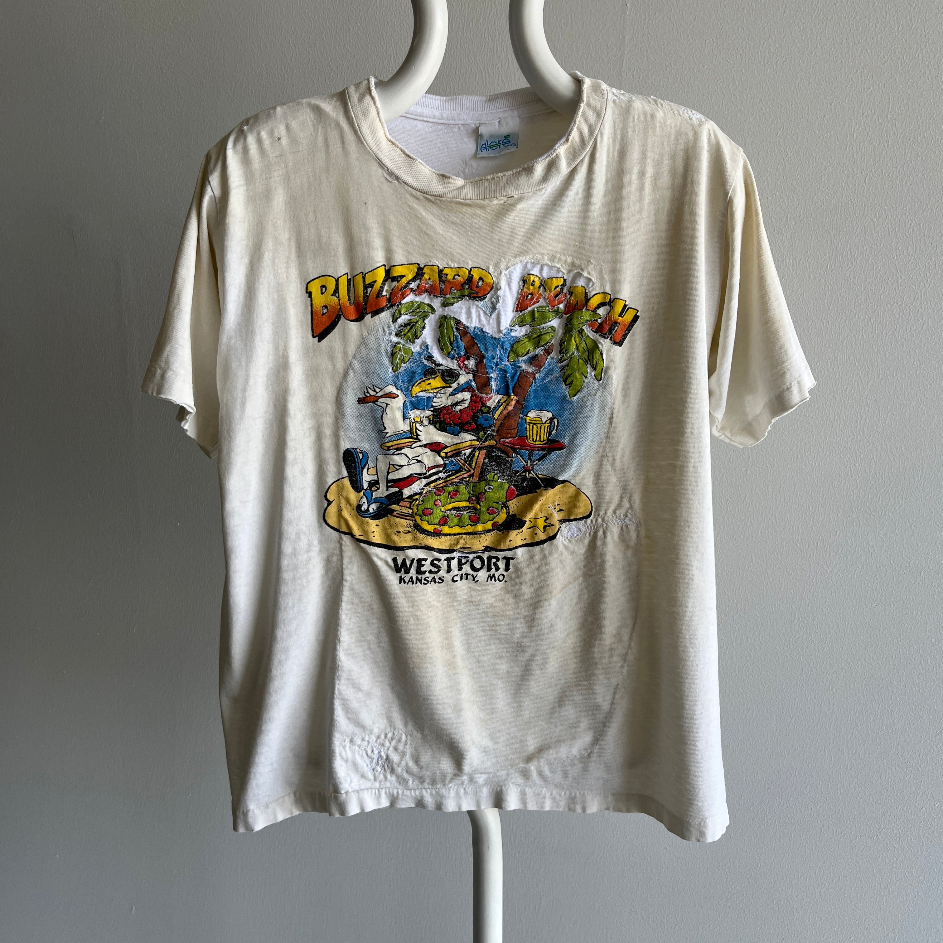 1980s Mended Beyond - Brought Back to Life - Buzzard Beach - Westport, Kansas City Missouri T-Shirt