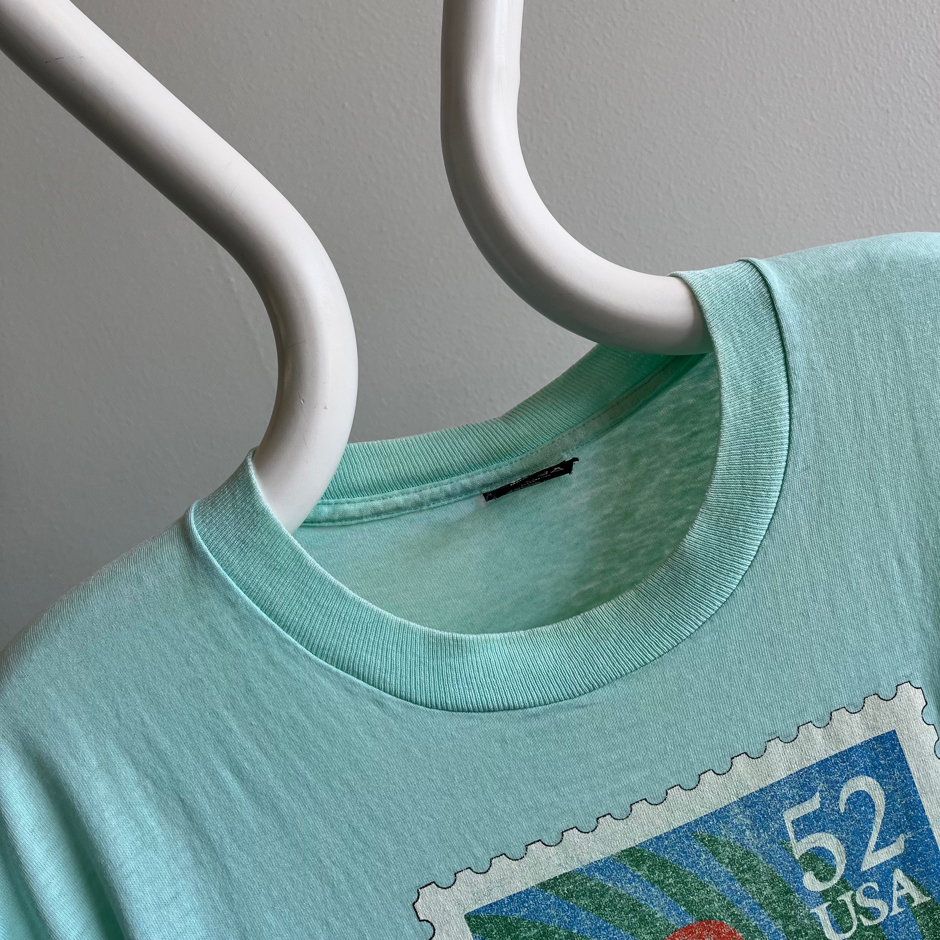1991 USPS 52 Cent Stamp T-Shirt with a Parrot