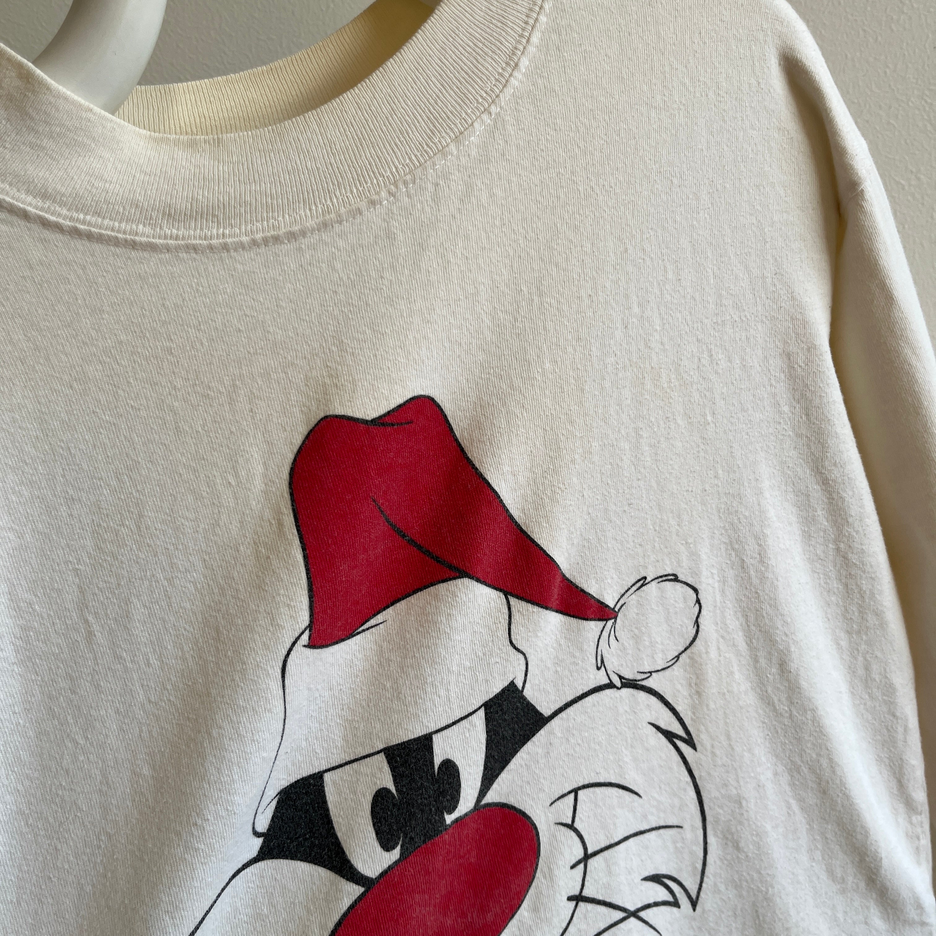 1991 Sylvester Santa Soft Long Sleeve Cotton Shirt with Age Staining