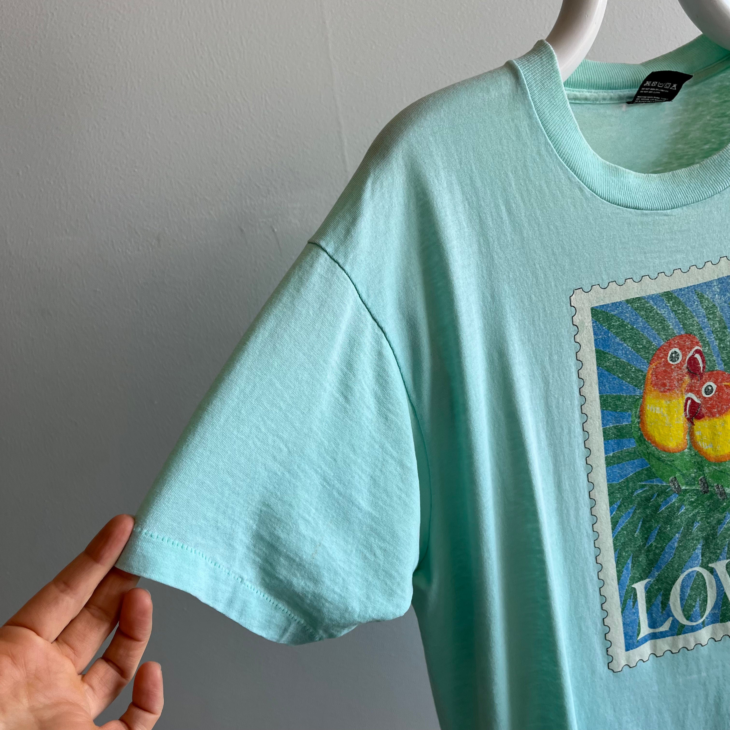 1991 USPS 52 Cent Stamp T-Shirt with a Parrot