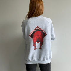 1980s Be The Lead Dog or Enjoy the View - Front and Back Bulldog Sweatshirt