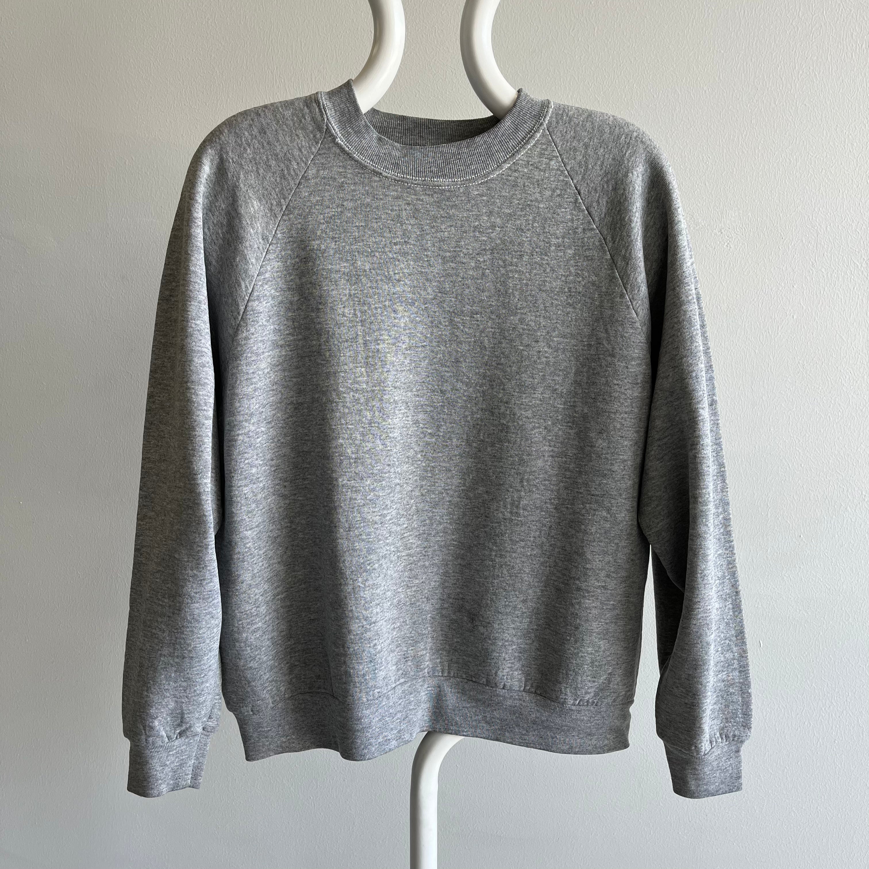 1990s FOTL Blank Gray Sweatshirt with Contrast Stitching