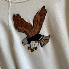 1980s DIY Eagle On A Thinned Out HHW White Sweatshirt