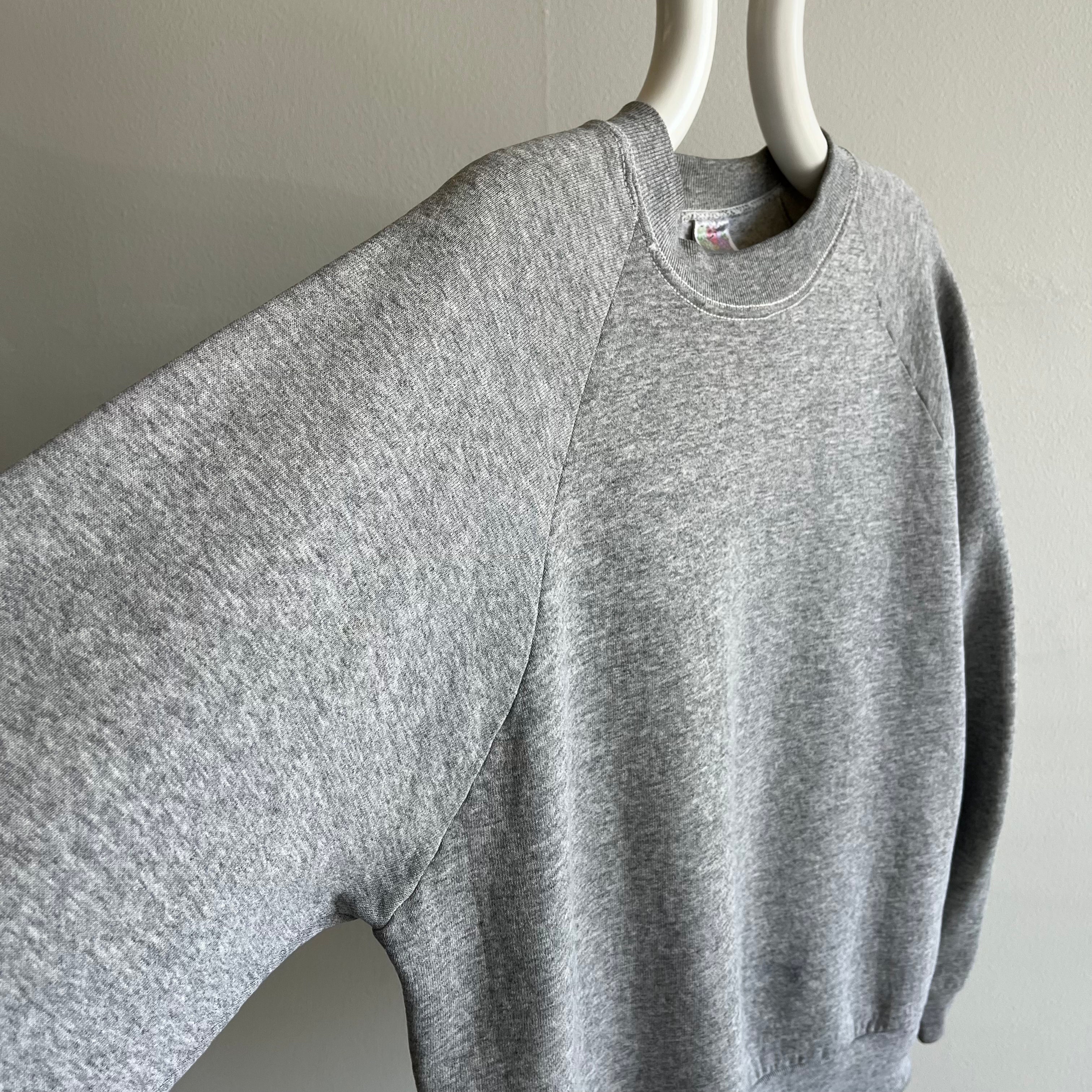 1990s FOTL Blank Gray Sweatshirt with Contrast Stitching