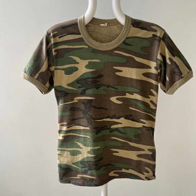 1970/80s Fitted Camo Ring T-Shirt