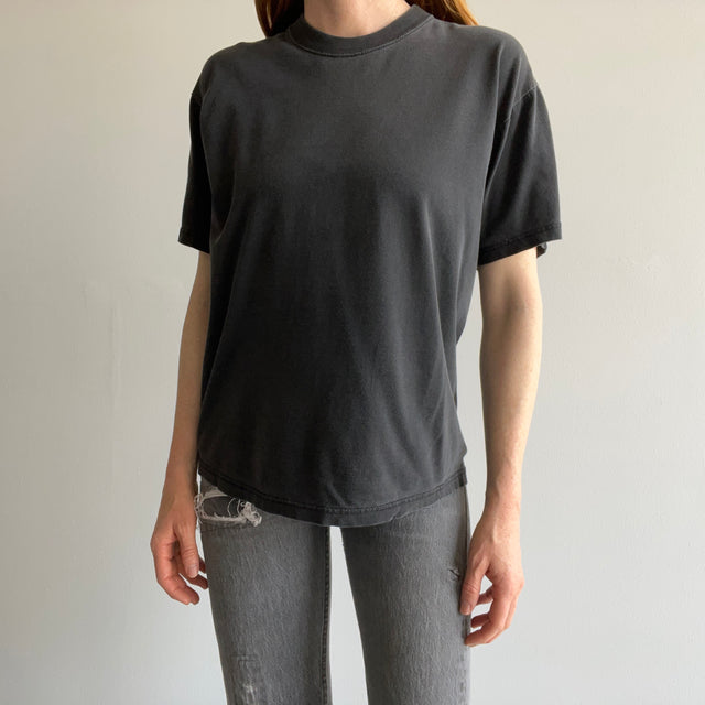 1990/2000s Blank Black Cotton T-Shirt