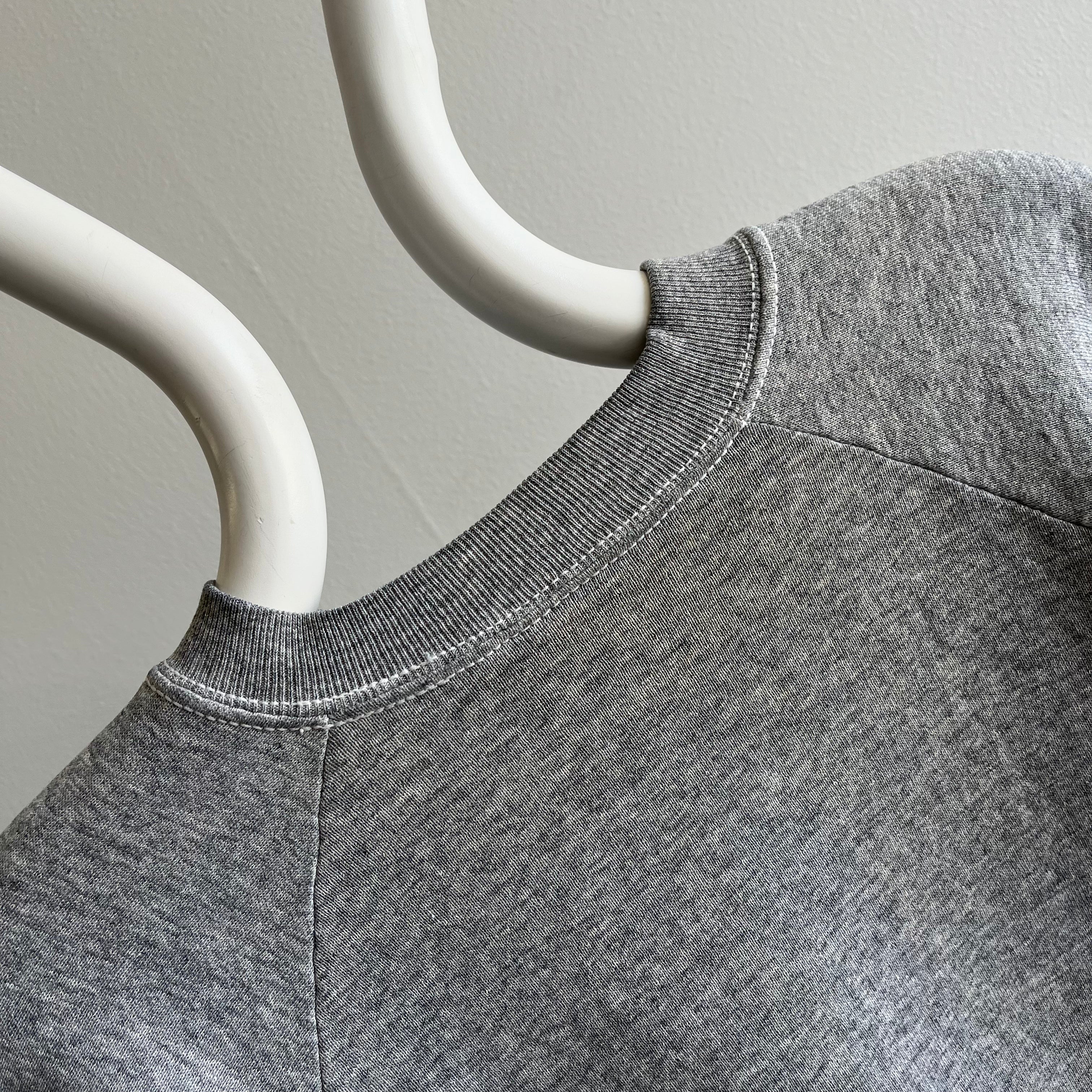 1990s FOTL Blank Gray Sweatshirt with Contrast Stitching