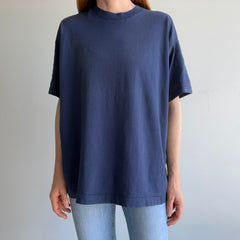 1980/90s Nicely Worn Blank Navy Single Stitch T-Shirt