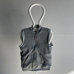 1980s Gray Insulated Zip Up Sweatshirt Vest
