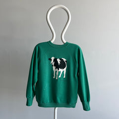 1983 Cow Sweatshirt with Bleach Staining