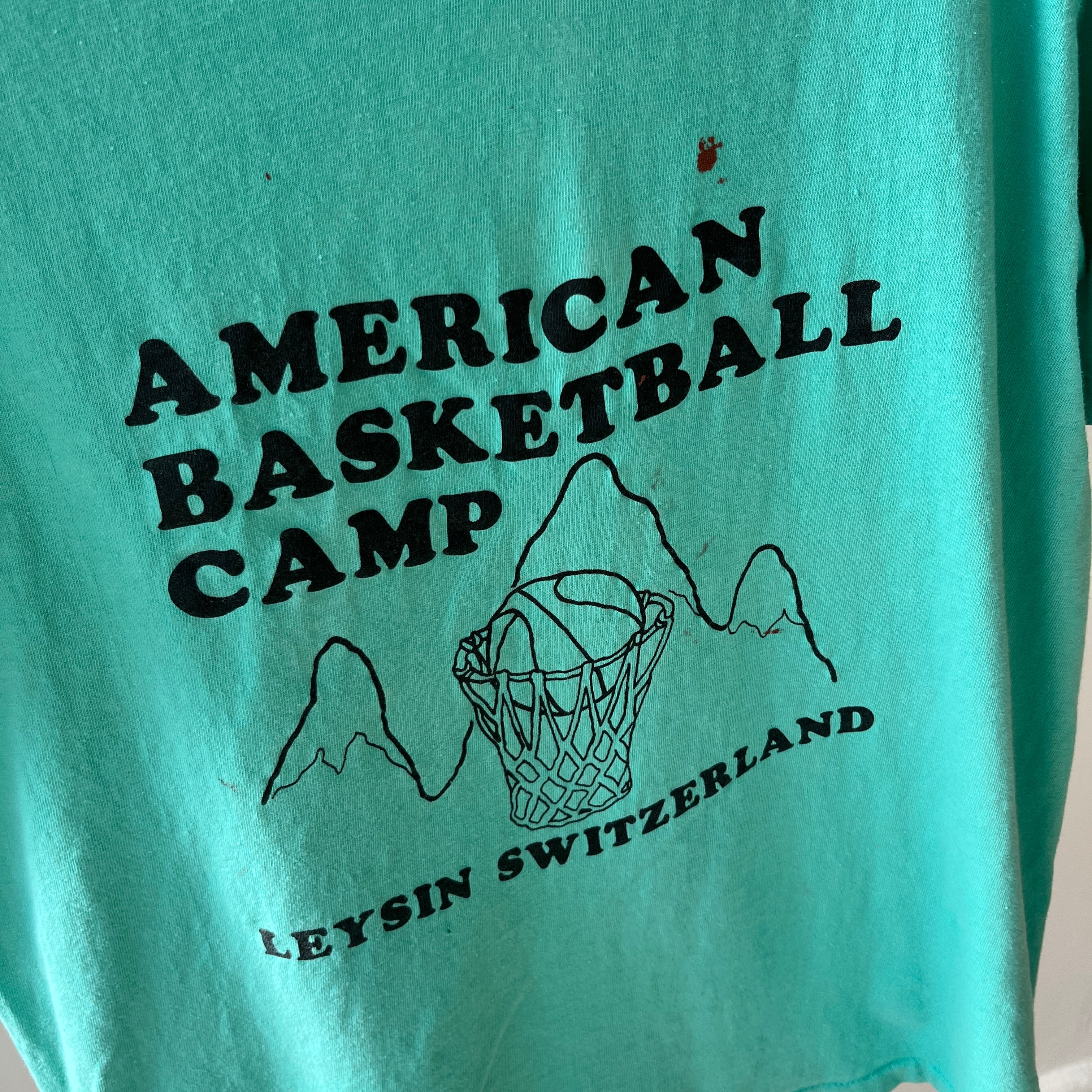 1980s American Basketball Camp, Leysin Switzerland - USA Made Cotton T-Shirt