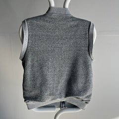 1980s Gray Insulated Zip Up Sweatshirt Vest