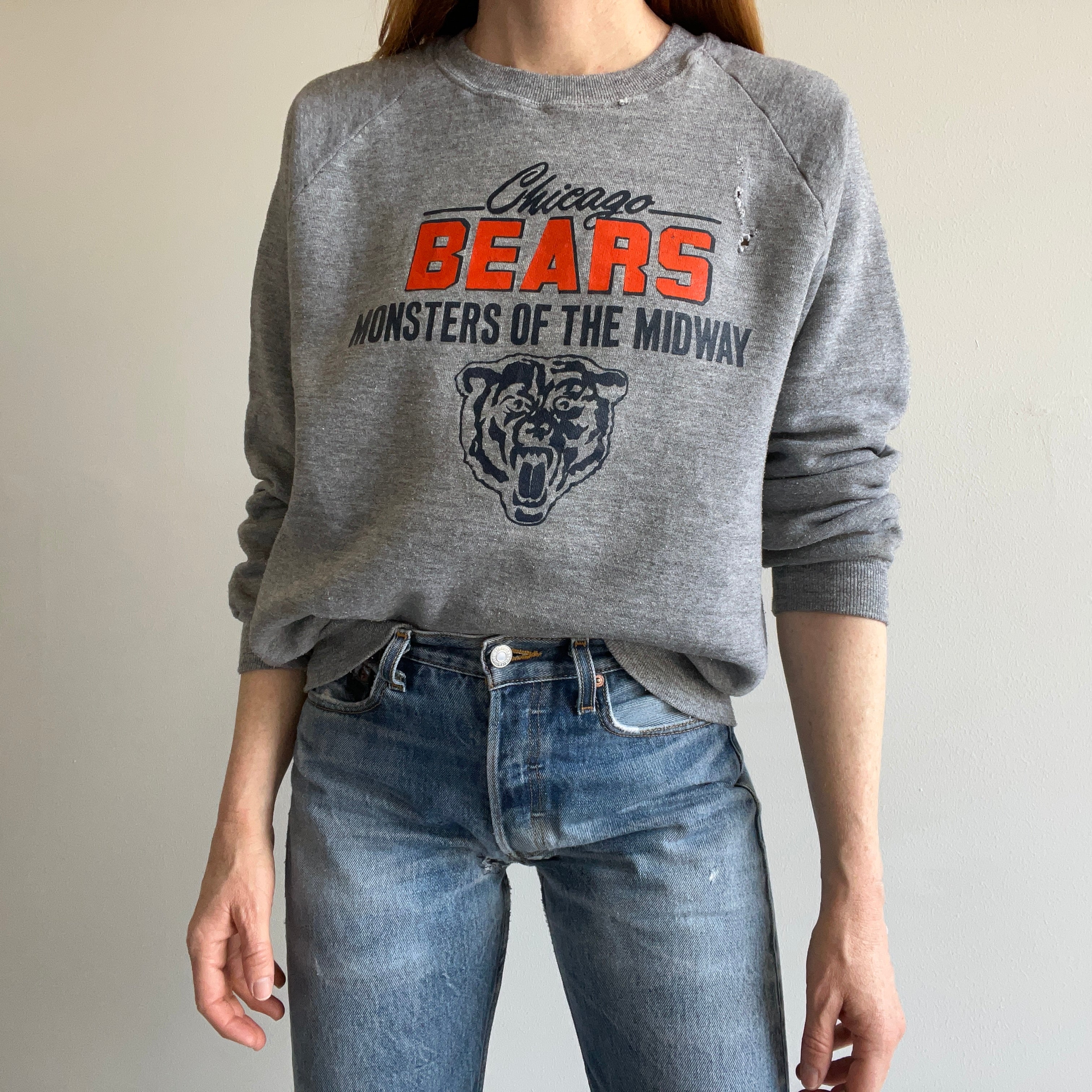 1980s Chicago Bears 'Monsters of the Midway' Beat Up Sweatshirt – Red  Vintage Co