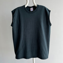 1980/90s Jerzees Cotton Faded Black Muscle Tank