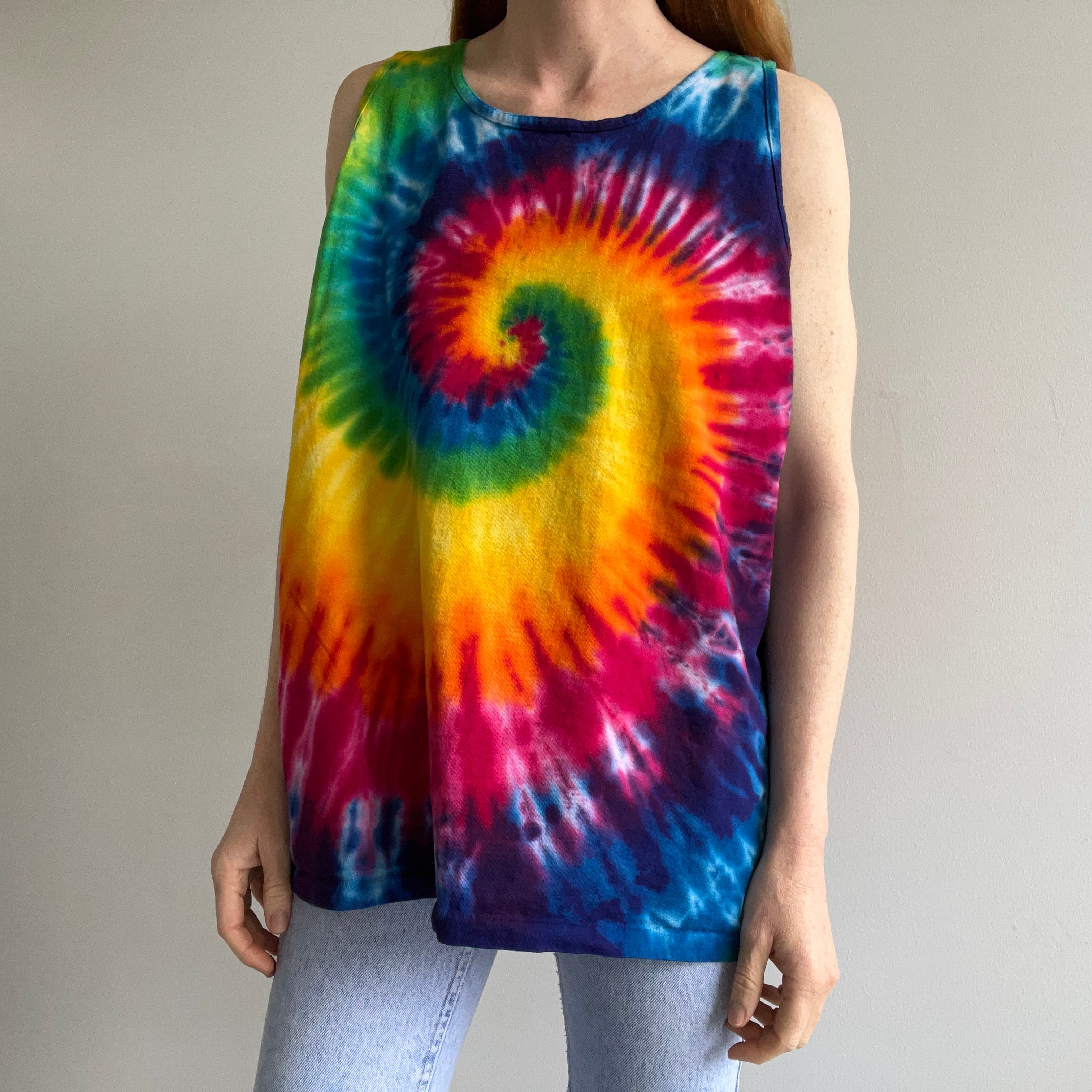 1980s Tie Dye Cotton Tank Top