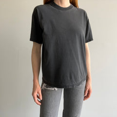 1990/2000s Blank Black Cotton T-Shirt