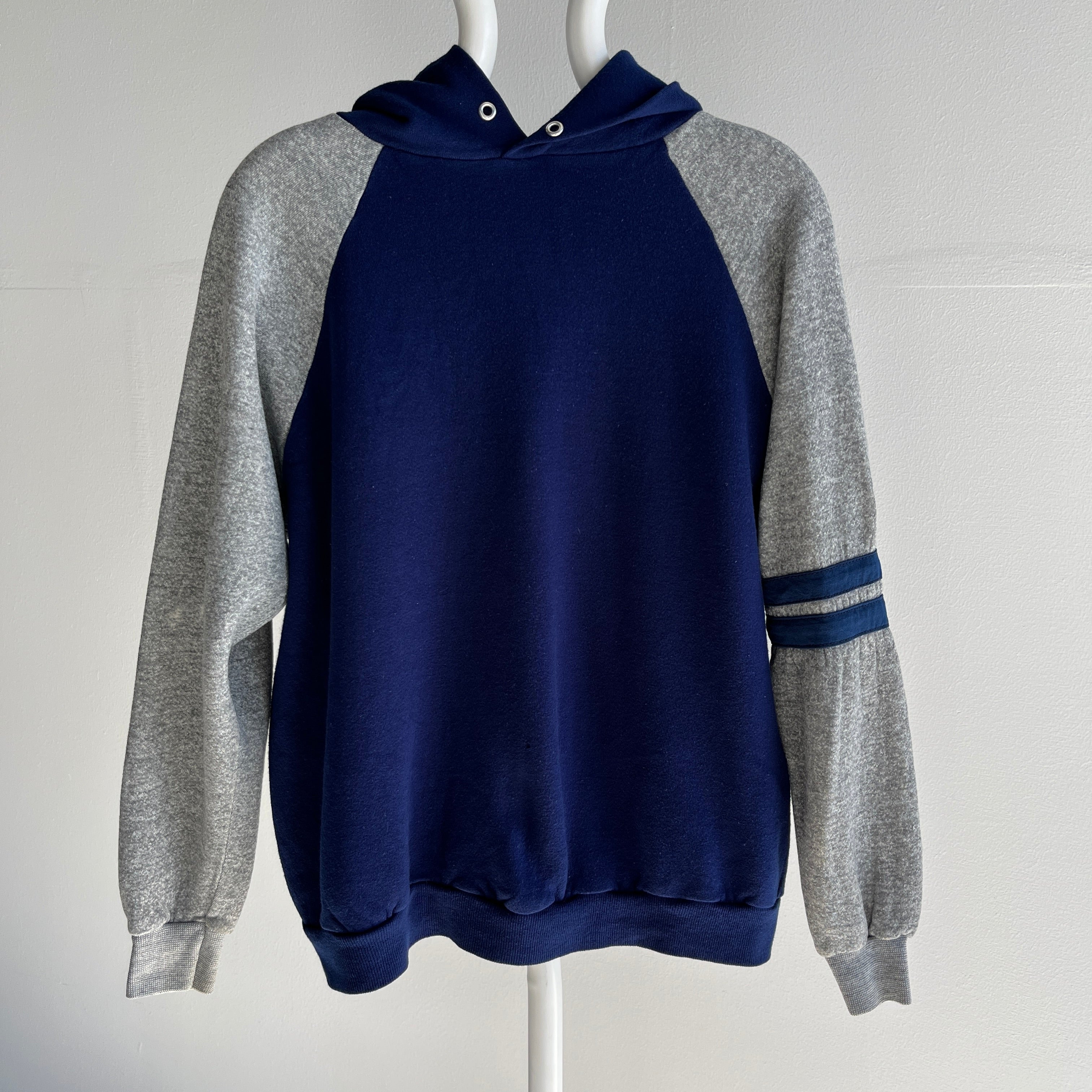 1970/80s Two Tone Baseball Double Stripe Hoodie