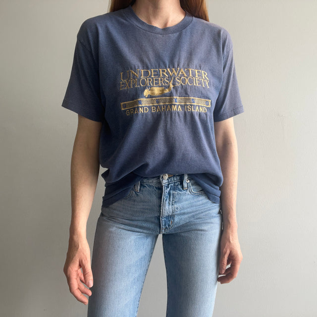 1990s Underwater Explorers Society Grand Bahama Island Sun Faded T-Shirt