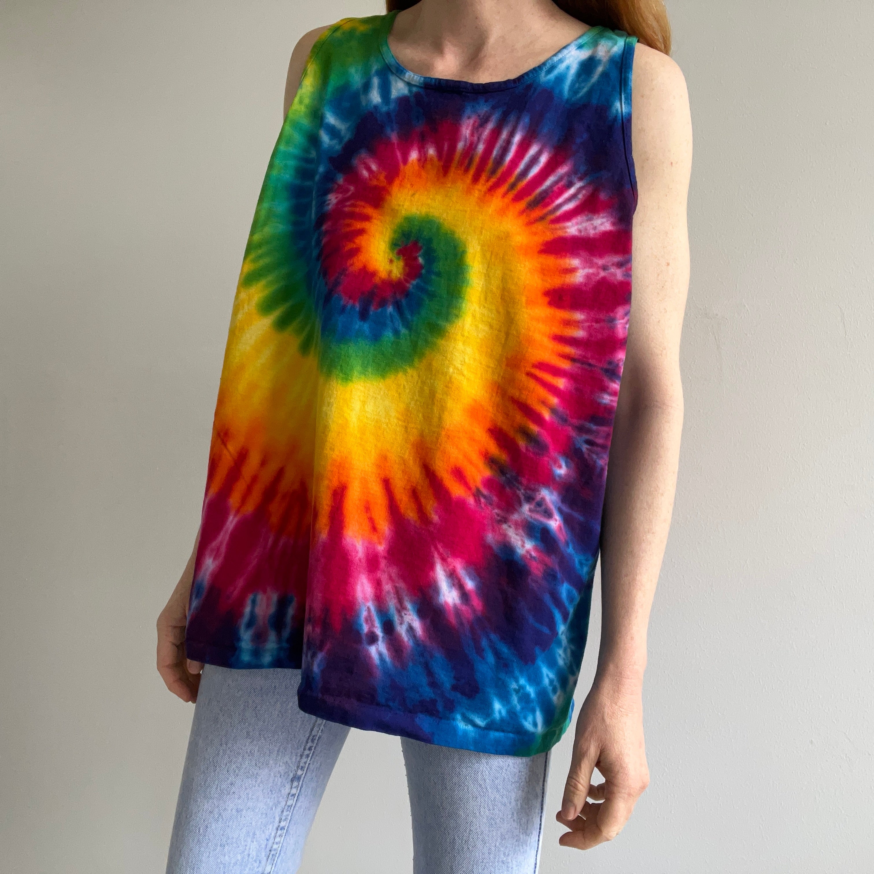 1980s Tie Dye Cotton Tank Top