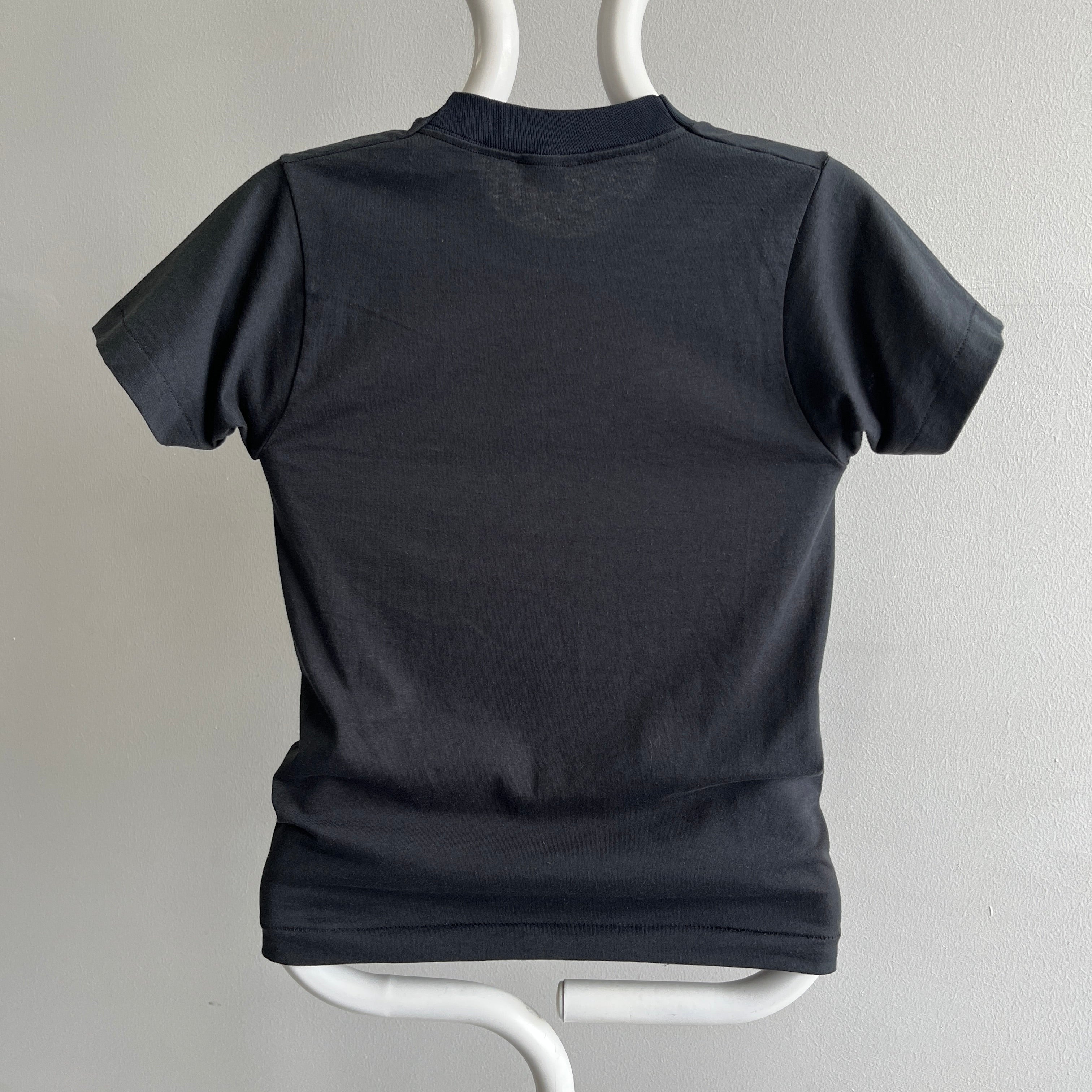 1980s Blank Black T-Shirt by Screen Stars (Child's Size XL)