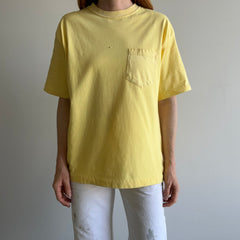 1990s Faded Liberty Mutual Yellow Blank Pock T-Shirt (Can you tell I'm watching local news?)