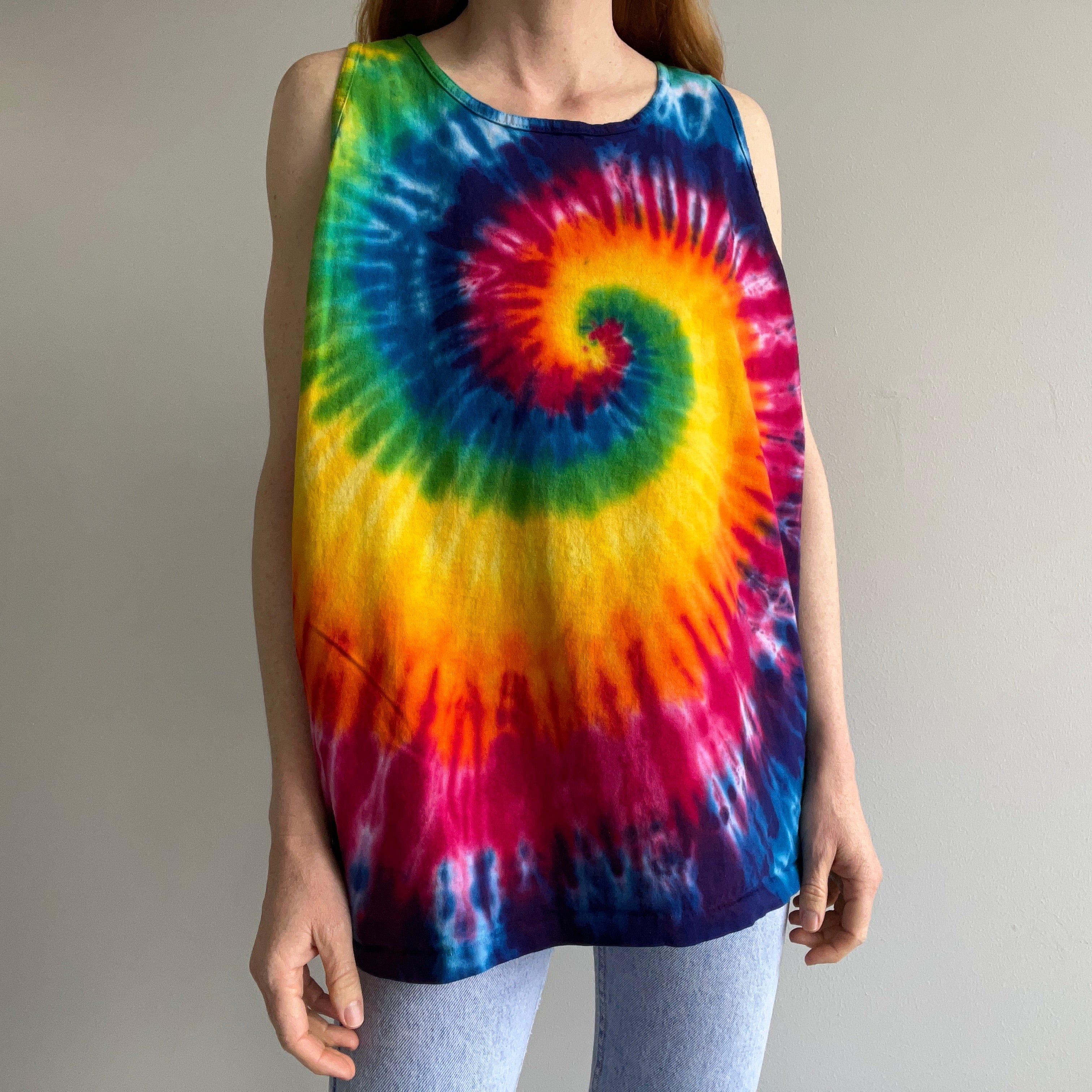 1980s Tie Dye Cotton Tank Top