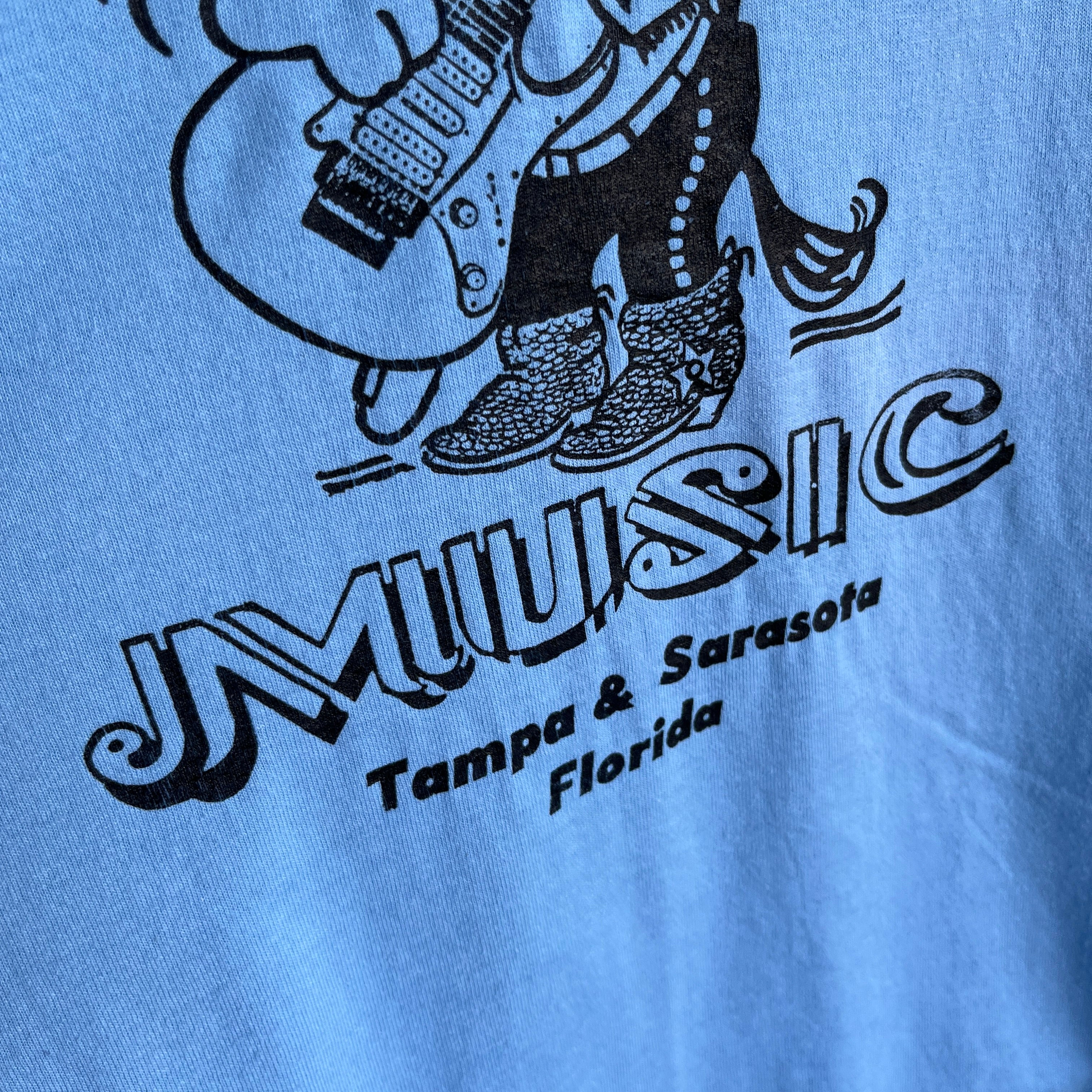 1980s Thoroughbred Music Tampa and Sarasota T-Shirt by Screen Stars