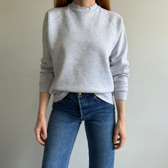1980s Light Gray Raglan by Jerzees with a Hole