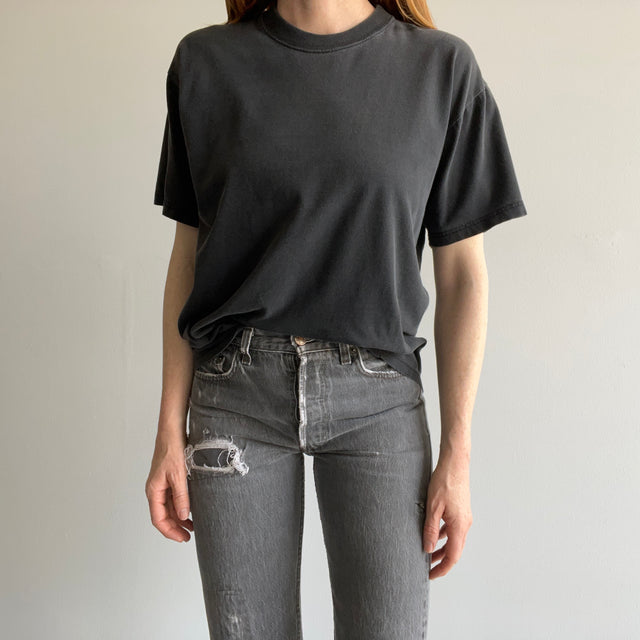 1990/2000s Blank Black Cotton T-Shirt