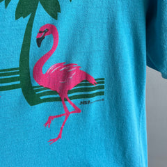 1980s Bahamas Flamingos X-Long T-Shirt Dress