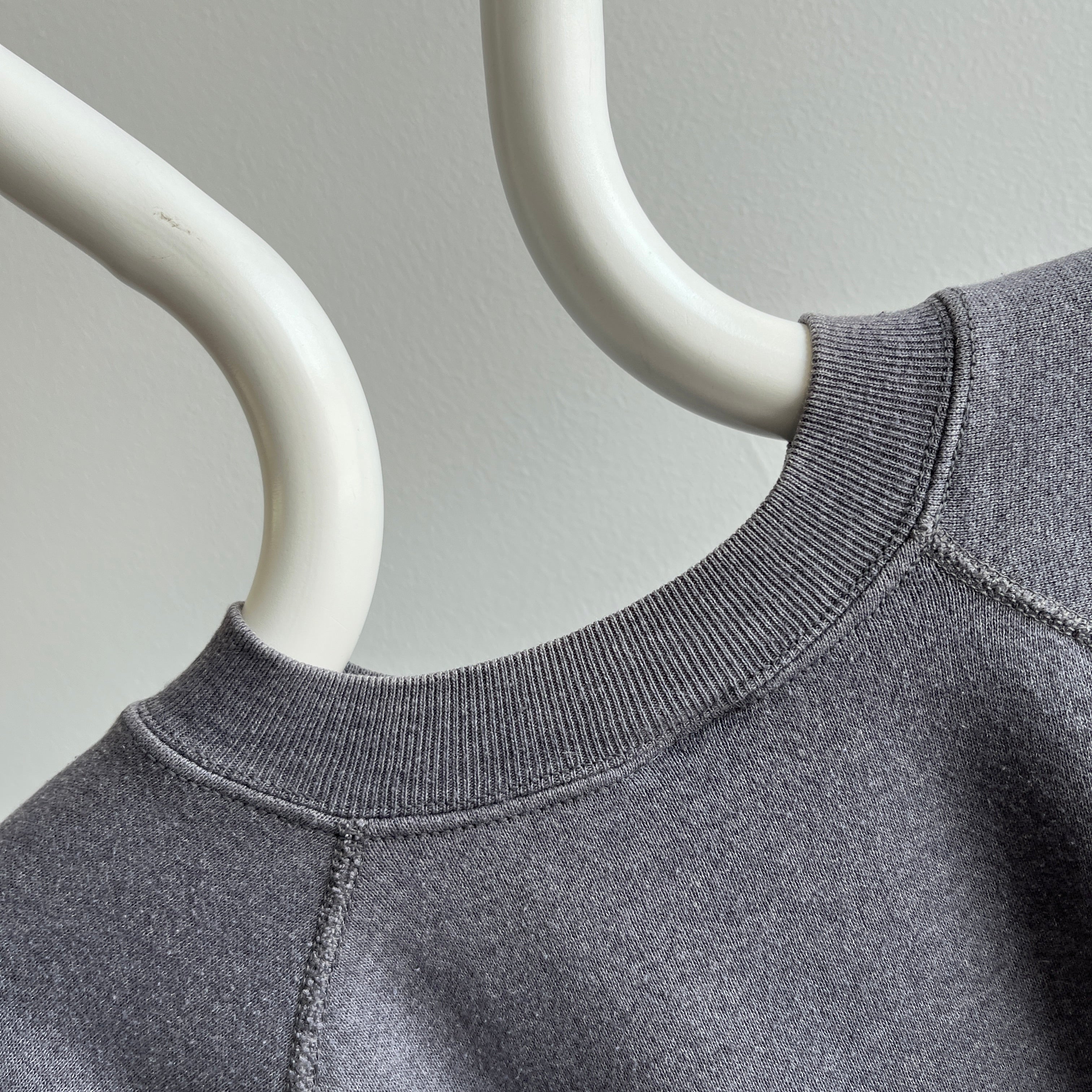 1980s Deep Gray Mended Cuff Sweatshirt by Pannill