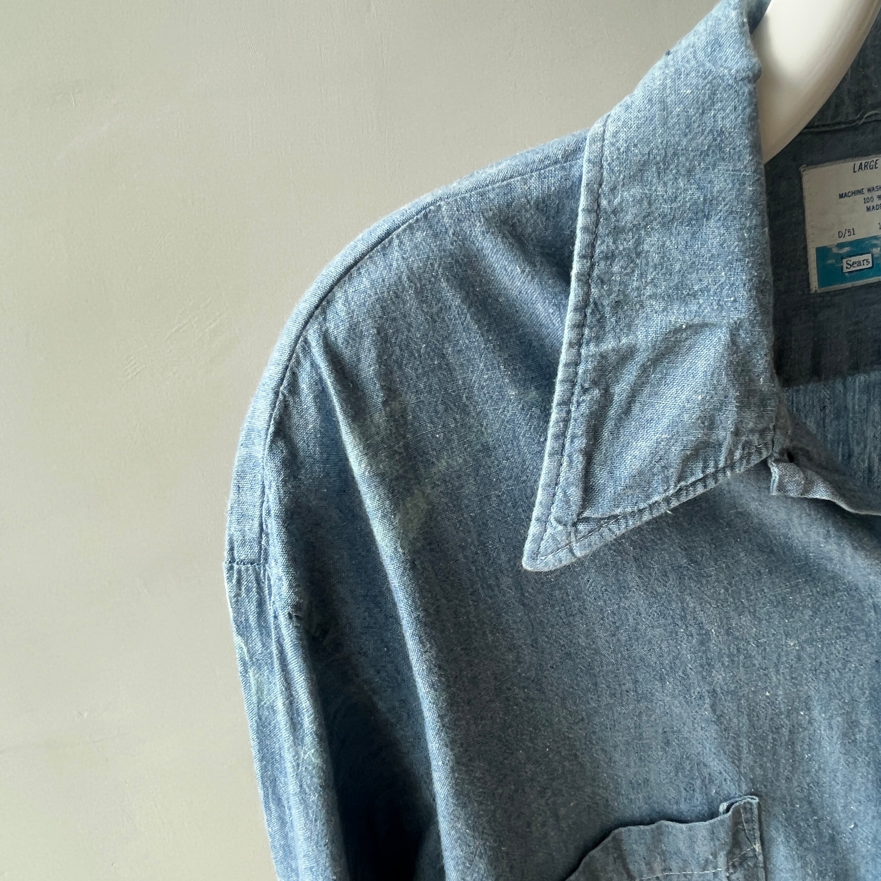 1970/80s Sears Light Denim Workwear Shirt