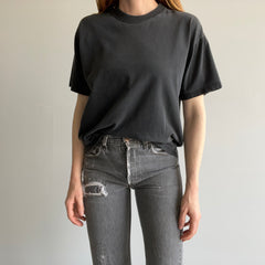 1990/2000s Blank Black Cotton T-Shirt