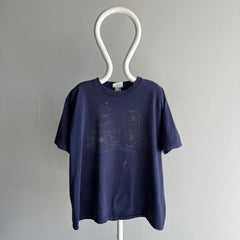 1990s Northern Wilderness Rad Faded and Paint/Bleach Stained Cotton T-Shirt