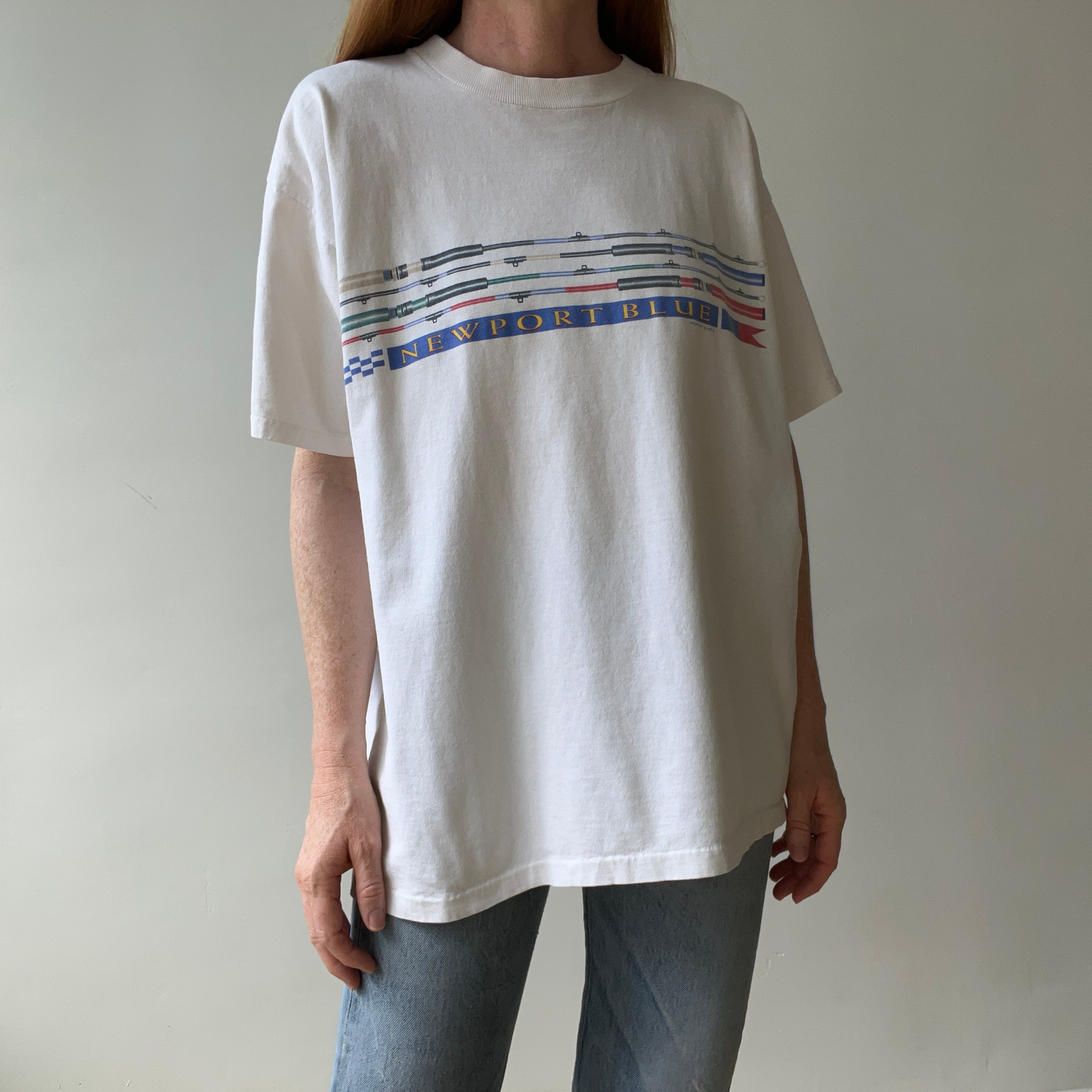 1990s Newport Blue T Shirt - Backside Too