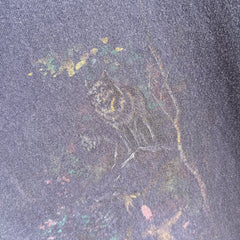 1990s Northern Wilderness Rad Faded and Paint/Bleach Stained Cotton T-Shirt