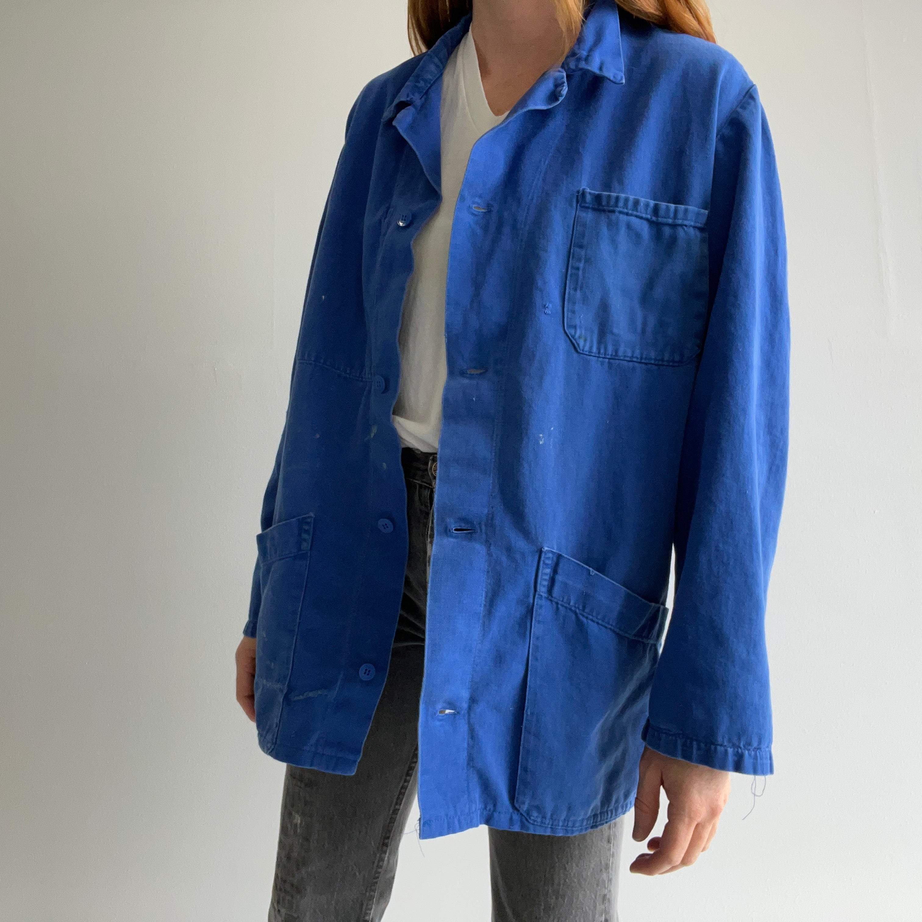 1970s Classic Blue Lightweight French Chore Coat