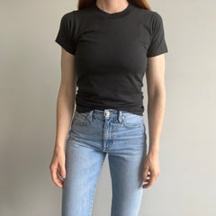 1980s Blank Black T-Shirt by Screen Stars (Child's Size XL)