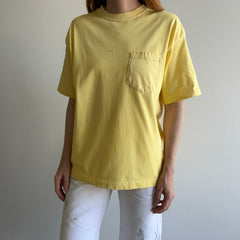 1990s Faded Liberty Mutual Yellow Blank Pock T-Shirt (Can you tell I'm watching local news?)