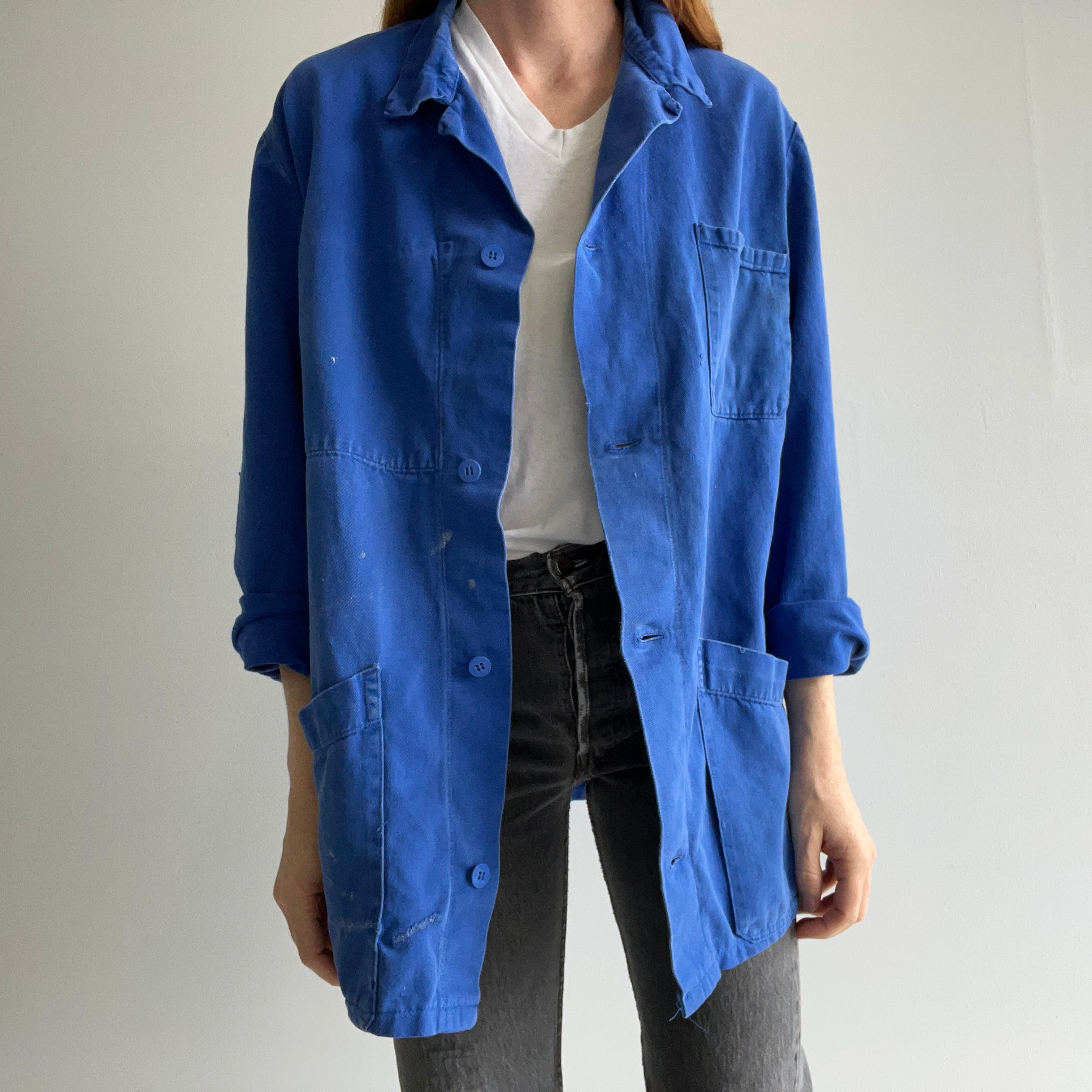 1970s Classic Blue Lightweight French Chore Coat