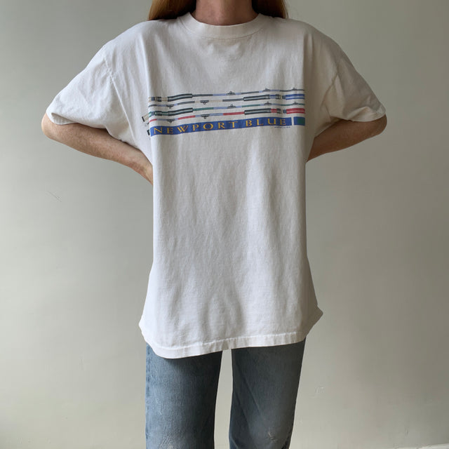 1990s Newport Blue T Shirt - Backside Too