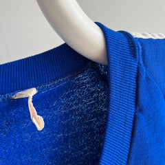 1970s Triple Stripe V-Neck Royal Blue by Sportswear Sweatshirt