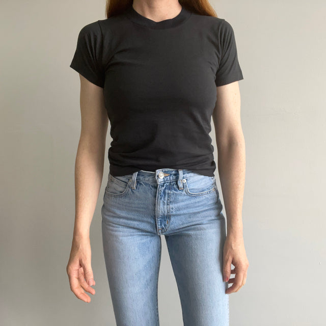 1980s Blank Black T-Shirt by Screen Stars (Child's Size XL)