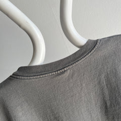 1990s Solid Gray Heavyweight Cotton Pocket T-Shirt