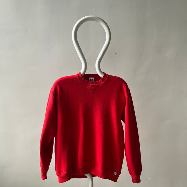 1980/90s Blank Red Russell Single V Sweatshirt (Good one, Lightly structured)