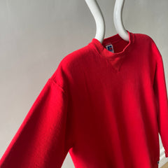 1980/90s Blank Red Russell Single V Sweatshirt (Good one, Lightly structured)