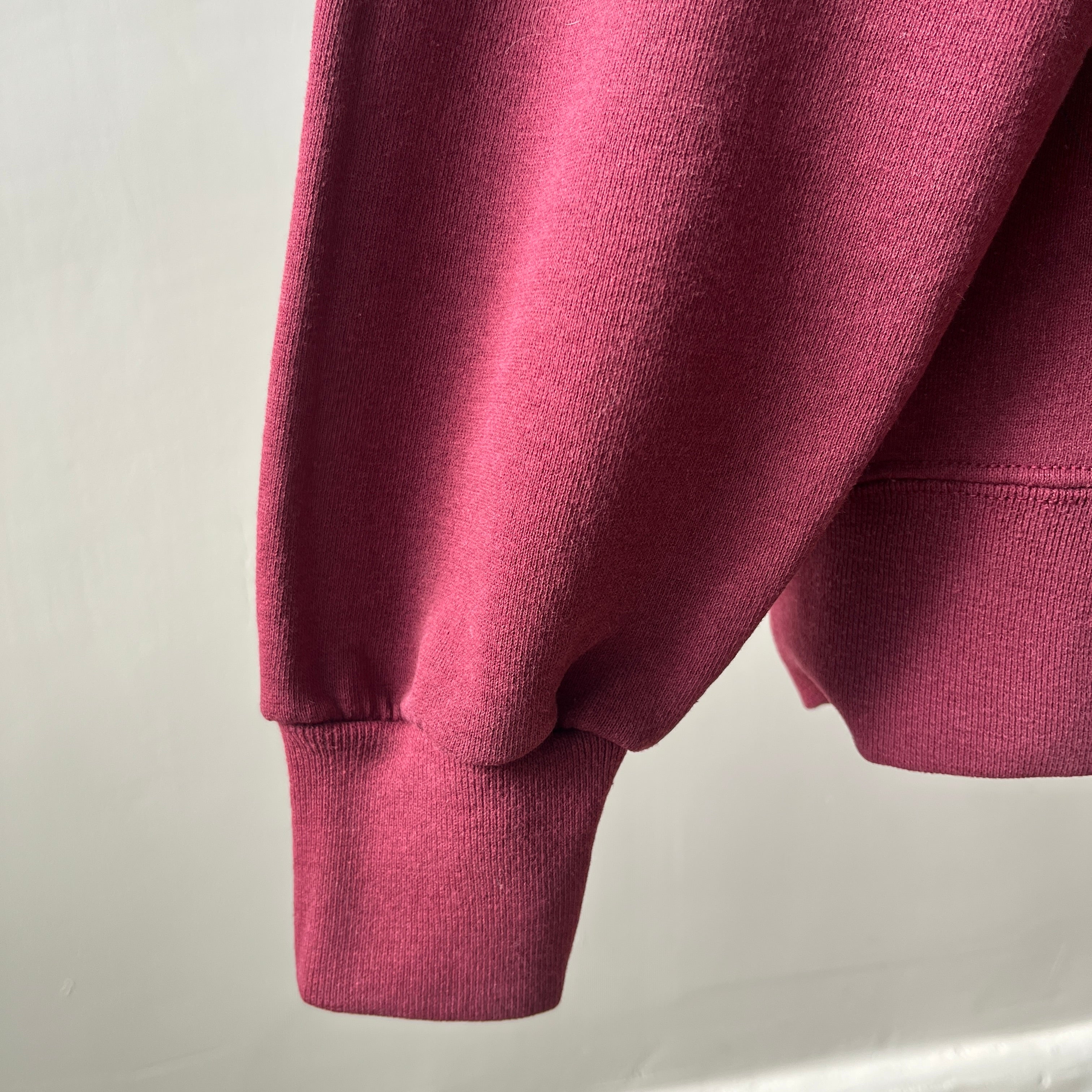 1980/90s Maroon Sweatshirt by Jerzees Super Sweats - Cozy USA Made Basic