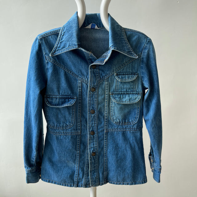 1970s Structured Denim Shirt/Jacket - A Rare One! By JC Penny