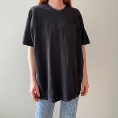 1980s Faded Blank Black Pocket T-Shirt by FOTL